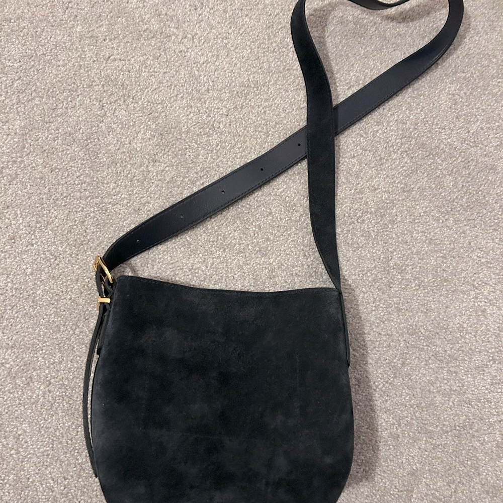 Madewell essential mini bucket tote- Navy suede